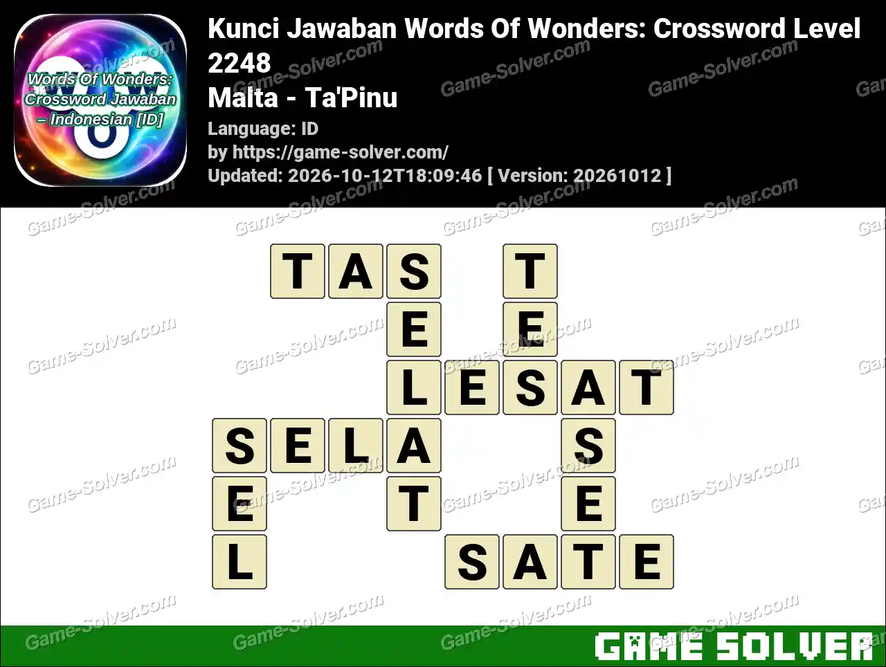 Kunci Jawaban Words Of Wonders: Crossword Level 2248 – Malta – Ta’Pinu